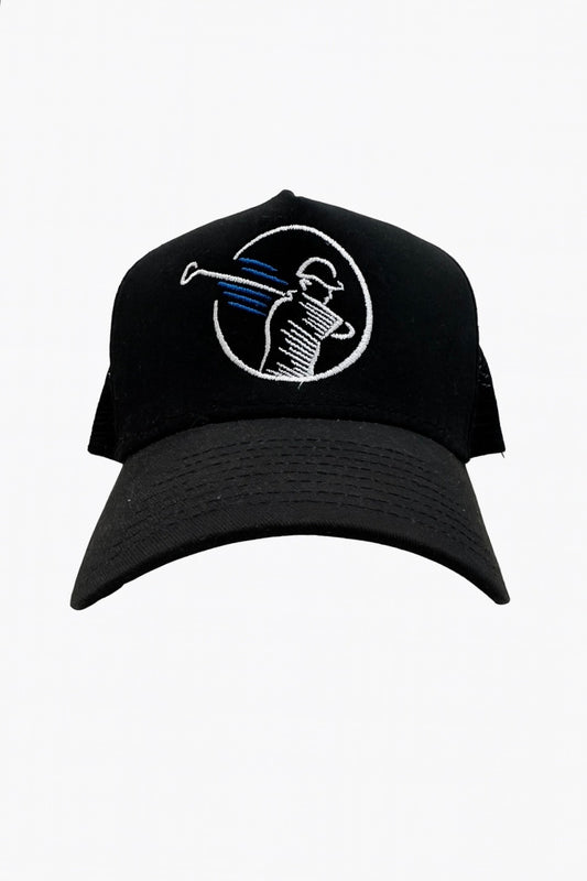 Fairway Wheels Black Performance Trucker Hat
